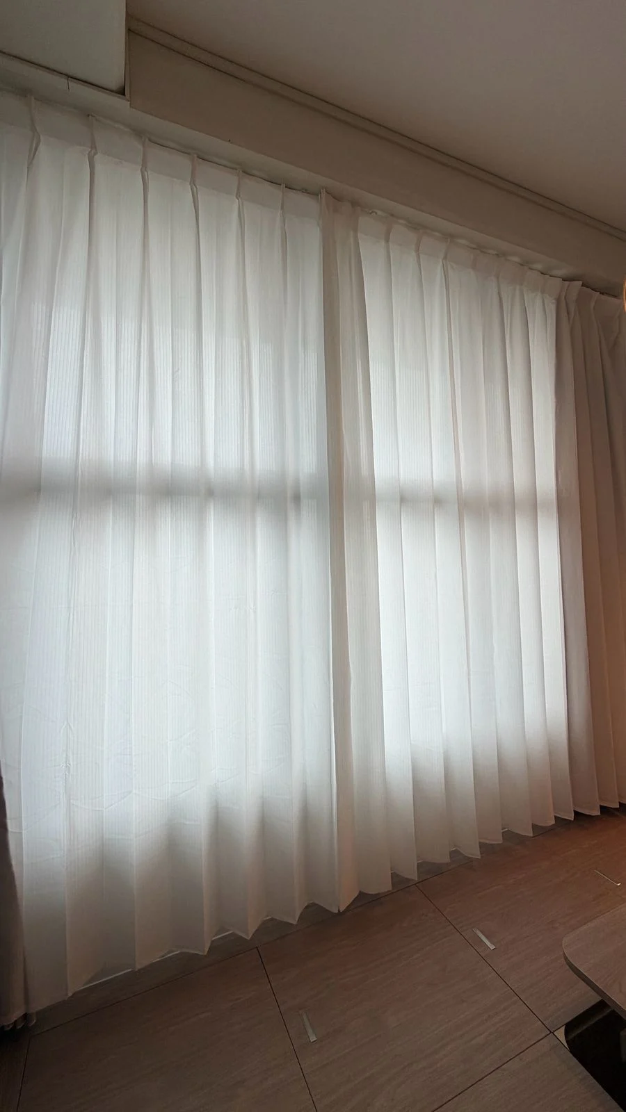 The beauty is in the fall: Sheer curtains · Fabric detail